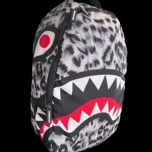 RUNNING TIGER Black Leopard Print Backpack